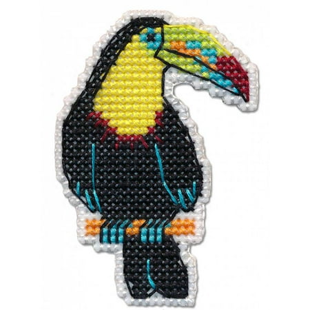 UPC: 4680021532023 | Counted Cross Stitch Kit Badge – Toucan 1318 Needlework Easy Yellow Black By Oven