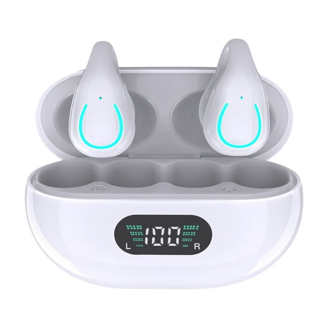 Auriculares Bluetooth con clip de anillo, estéreo de oreja a oreja, auriculares sin oreja, auriculares Bluetooth