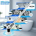thumbnail image 3 of Electric Spin Scrubber, Cordless Bath Tub Power Scrubber with Long Handle & 7 Replaceable Heads, Detachable as Short Handle, Shower Cleaning Brush Household Tools for Bathroom & Tile Floor, 3 of 7