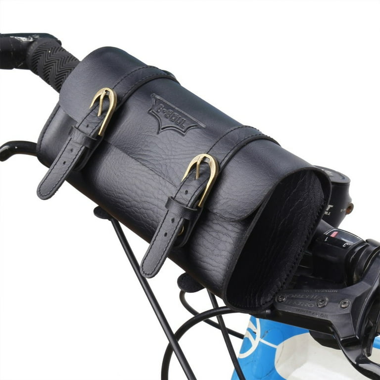 Retro Bicycle Saddle Seat Bag Tail Back Bag PU Leather Handlebar