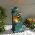 thumbnail image 2 of Teamson Home 3-Tier Outdoor Water Fountain with LED Lights, Green, 2 of 5