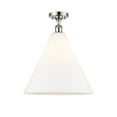 thumbnail image 3 of Innovations Lighting  Berkshire Glass- 1 Light 16" Semi-Flush Mount Polished Nickel/Matte White, 3 of 5