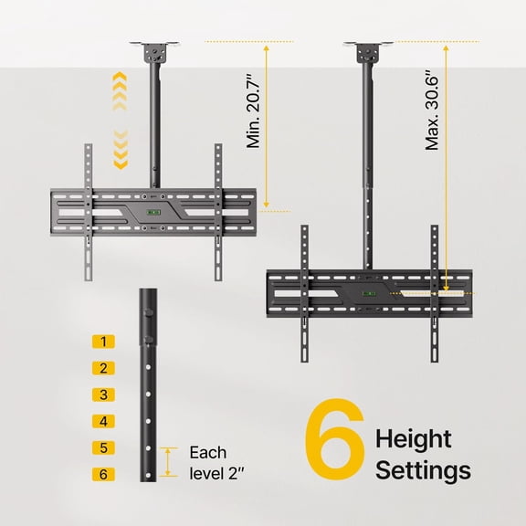 Ceiling TV Mount for 37-86 inch Flat Screen Displays