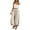 Beige, variant on Women's High Waist Lantern Pants, Elastic Waist Jogger Sweatpants with Cuffed Ankle, Loose Casual Trousers with Pockets for Yoga Travel Daily Wear Beige L