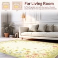 thumbnail image 2 of ODIKA 4'x6' Machine Washable Non-Slip Area Rug, Whimsical Botanical Bloom with Artful Vine Embellishments High Traffic Rug, Ivory, 201877, 2 of 7