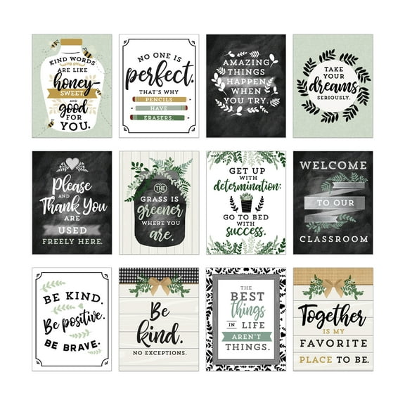 Carson Dellosa Mini Posters: Farmhouse Poster Set (12 mini posters)