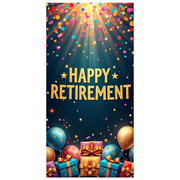 LUUFILx Happy Retirement Party Banner Backdrop Celebration Background Decorations Photography Props Balloons Cheers Event Supplies Retirement Party