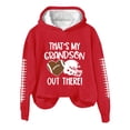 thumbnail image 4 of YVNAURA Thats My Grandson Out There Football Shirt for Women Love Heart Graphic Game Day Sweatshirt Long Sleeve Crewneck Pullover Top Grandma Fan Apparel Gift, Red,S, 4 of 4