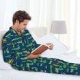 thumbnail image 6 of Honeii Little Pirate Crocodile Pattern Mens Pajamas Set,2pcs Men's Lounge Long Sleeve Sleep Shirt and Pajama Bottoms Sleepwear Set,Mens Pjs Sets-XX-Large, 6 of 7