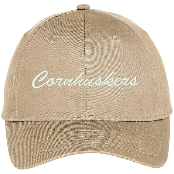 Trendy Apparel Shop Cornhuskers Embroidered Team Nickname Mascot Cap