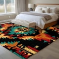 thumbnail image 4 of 8'x10' Area Rugs, Boho Orange Teal Indoor Outdoor Area Rug for Living Room Bedroom, Geometric Vintage Southwestern Ethnic Washable Bathroom Rugs Kitchen Floor Carpet Mats Home Decor Aesthetic, 4 of 8