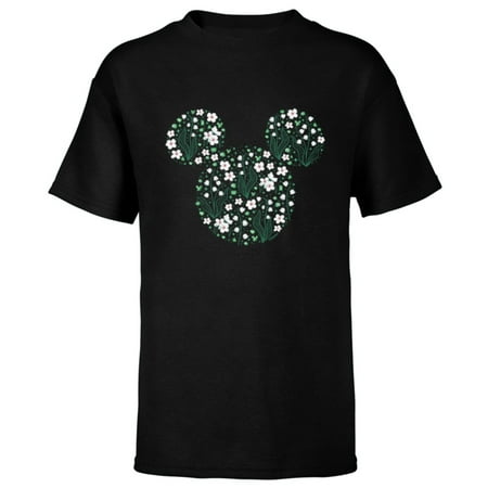 Disney Mickey Mouse May Birth Month Birthstone & Flowers - Short Sleeve T-Shirt for Kids - Customized-Black