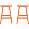 thumbnail image 3 of Florence Outdoor 29" HDPE Plastic Saddle Seat Barstool Orange (Set of 2), 3 of 5