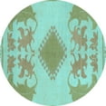 thumbnail image 1 of Ahgly Company Indoor Round Abstract Light Blue Modern Area Rugs, 8' Round, 1 of 4