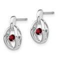 thumbnail image 2 of Sterling Silver Rhodium Garnet Birthstone Vibrant Earrings, 2 of 4