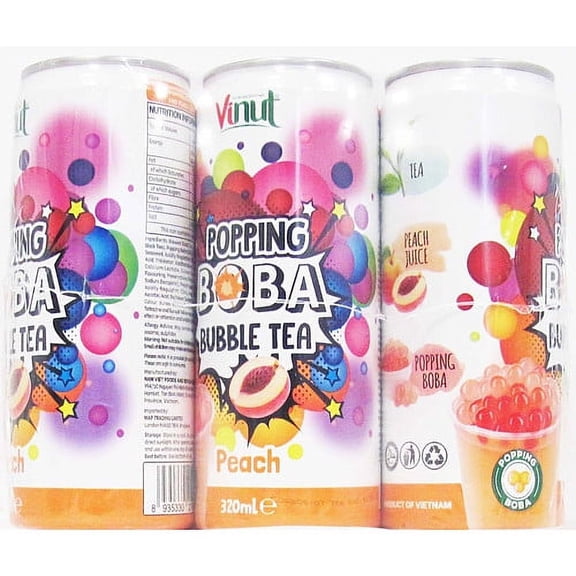 Vnt Bubble Tea Peach 320ml (pack of 6)