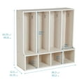 thumbnail image 2 of ECR4Kids Streamline 4-Section Coat Locker with Bench, Toddler Size, White Wash, 2 of 9