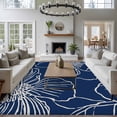 thumbnail image 3 of Rectangle Area Rugs 5 x 7 Ft, Blue Flowers Non-Slip Residential Carpet, Spring Floral Botanical Modern Art Indoor Crawling Mats Runner Rugs for Living Room/Dining Room/Bedroom, 3 of 8