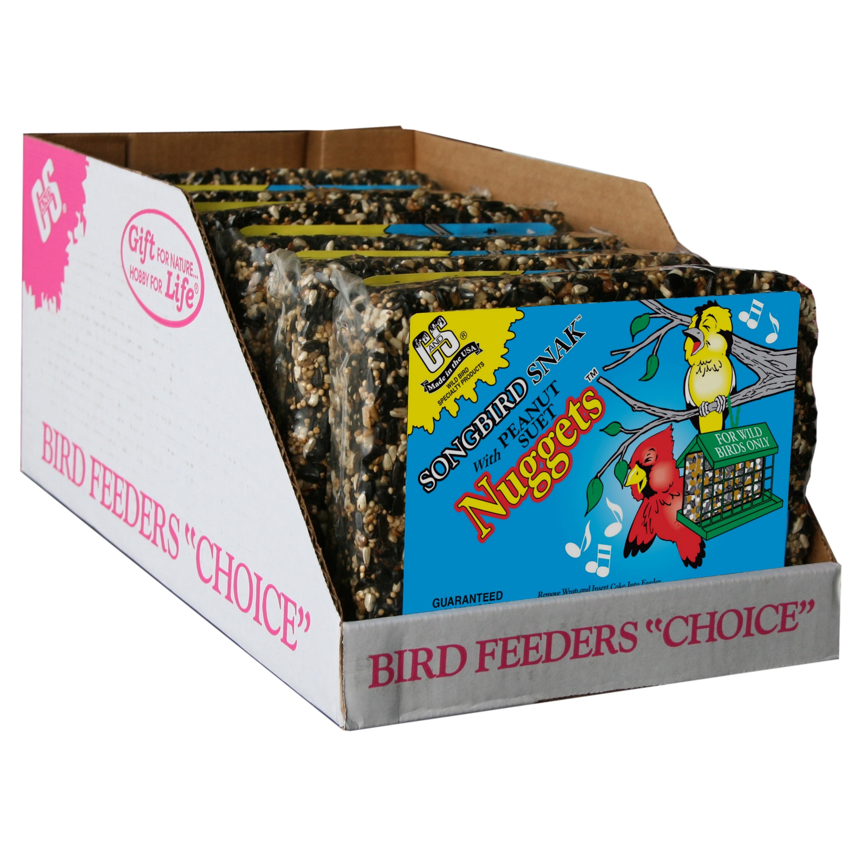 C&S Songbird Seed & Suet Snak, 36 oz, Wild Bird Food, 6 Pack