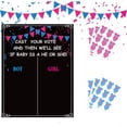 thumbnail image 1 of Un conjunto de carteles del juego de revelación de género. Los niños votan pegatinas del juego de género del bebé., 1 of 6