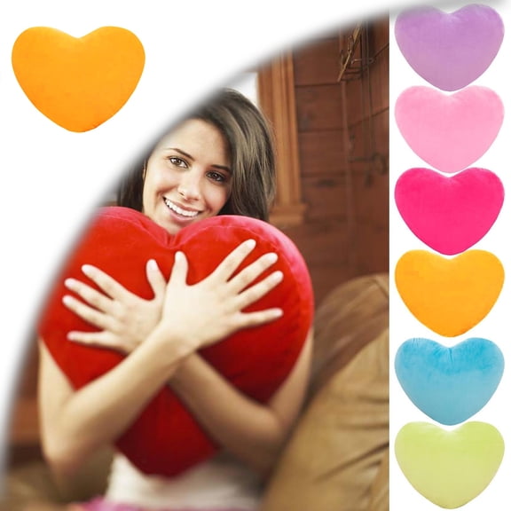 15.7" Plush Pillow Heart Shape Cushion Fluffy Throw Pillow Decorative Back Cushion for Friends Valentine's Day