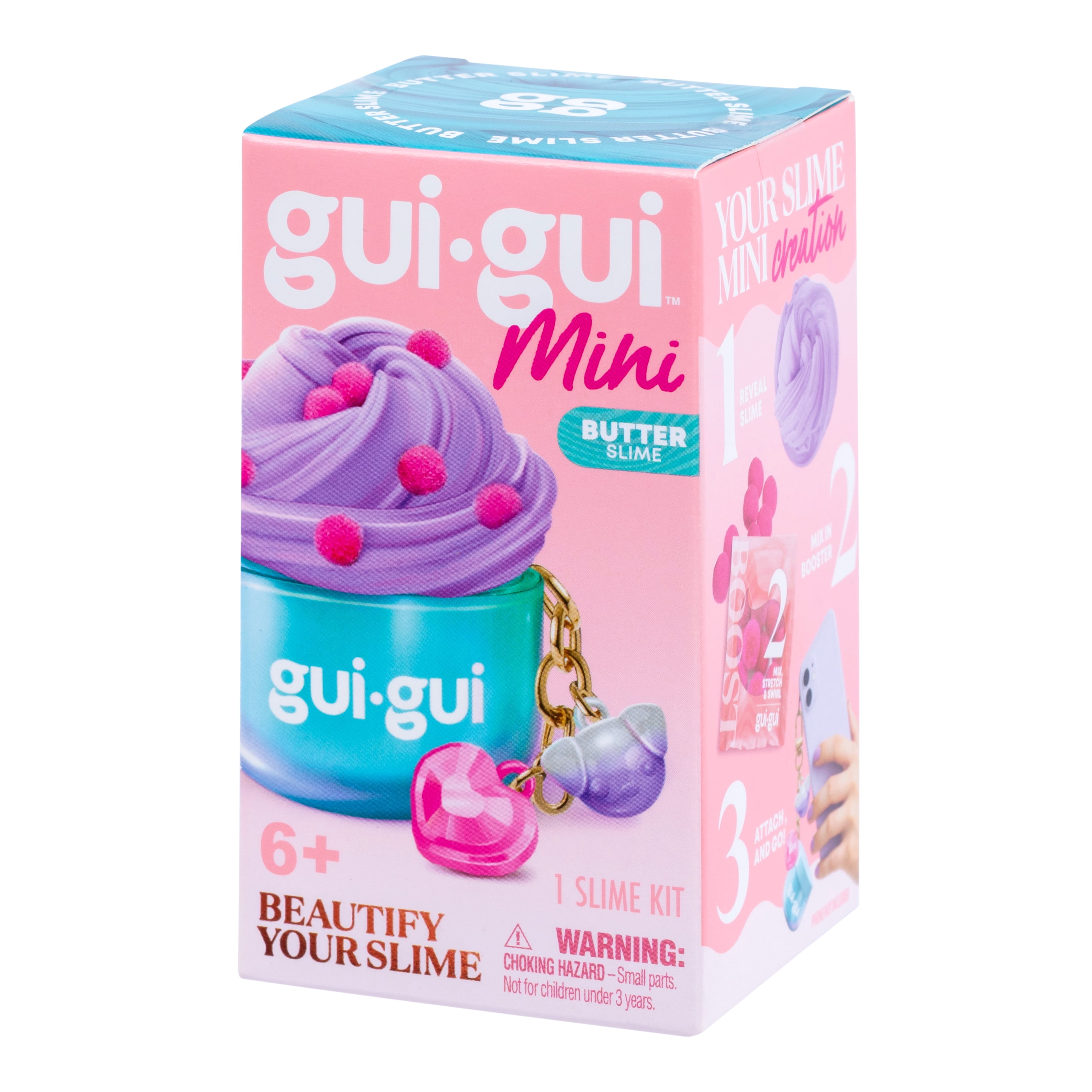 Gui Gui Mini Jar with 4 Scented Sensory Slimes - Collectible with Keychain for Ages 6+