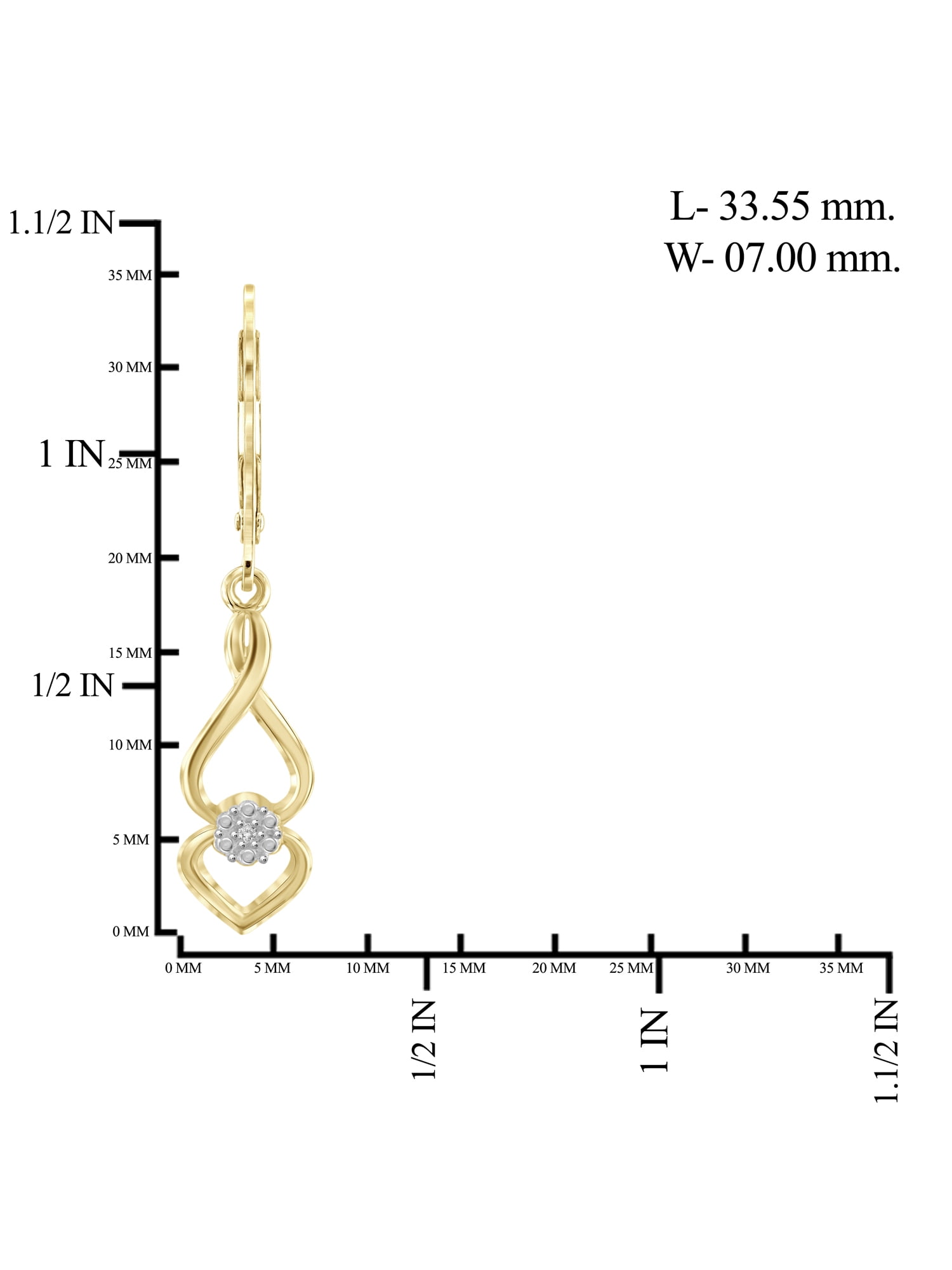 White Diamond Accent 14kt Gold-Plated Dangle Earrings