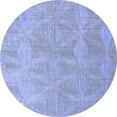thumbnail image 1 of Ahgly Company Machine Washable Indoor Round Solid Blue Modern Area Rugs, 4' Round, 1 of 4
