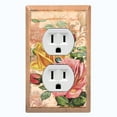 thumbnail image 1 of Metal Light Switch Plate Outlet Cover Beige Floral Leaf Letter Damask FLW053, 1 of 1