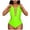Green, variant on ANINEO Women Swimwear Chic Neck Swimsuit Color Straps Open Back Design Trendy Hawaii Summer Tropical Brazilian Beachwear