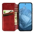 thumbnail image 4 of for Google Pixel 8A Wallet Case, Men's Retro Premium Business PU Leather Classic Magnetic Closure Flip Case with Card Holder [RFID Blocking] Folio Kickstand Shockproof Phone Cover,Red, 4 of 9
