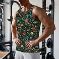thumbnail image 5 of Zufioo Mexican Flower 1 Print Men's Vest, Sleeveless Quick-drying Muscle T-shirt, Suitable for Sports Fitness, Home Leisure Wear-, 5 of 7