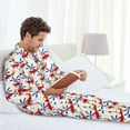 thumbnail image 5 of KLL Cartoon Helicopter Sleepwear Mens Flannel Pajamas,Long Cotton Pj Set, 5 of 7