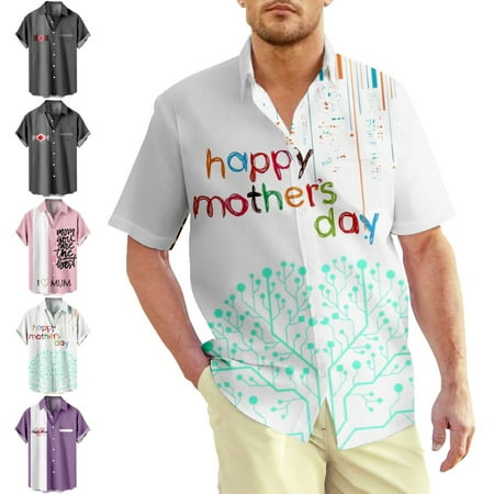 

Presents to Dear Mom Button Up Tees Women Stylish Cheap Tops Up to 8XL