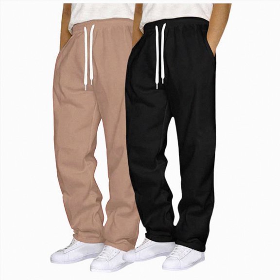 NOLDARES 2 Pack Mens Sweatpants Athletic Joggers Mens Workout Open Bottom Lightweight Sweat Pants with Pockets,Coffee,3XL