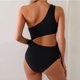 thumbnail image 5 of TaTaai Women's One Shoulder Maternity Swimsuit, Solid Color One Piece with Waist Cut Out and Drawstring, Comfortable Beach Attire for Vacation, Holiday Season and Poolside Leisure Gift, 5 of 6