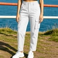 thumbnail image 6 of Dagugfen Cargo Pants for Women Straight Slim Leg Elastic Waist Outdoor Activewear Hiking Camping Pants with Multi Pockets(XL,White), 6 of 7