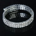 thumbnail image 4 of Moda Boda Nupcial Cristal de Imitación 3 Fis Estiramiento Brazalete Elástico Zulema Pulsera de cristal, 4 of 5