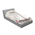 thumbnail image 2 of Ambesonne Vintage Fitted Sheet & Pillow Sham Set, Antique American Yacht, Twin, Pale Grey Tan White, 2 of 2