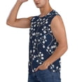 thumbnail image 3 of Picia Cherry Blossoms on Navy Background mens Cotton Tank Undershirts , Moisture-wicking Ribbed Tanks, Lightweight Cotton Tank Undershirts-Large, 3 of 8