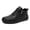 Black, variant on Women's Leather Trainers with Side Zip Flats Handmade Orthopedic Comfy Shoes Outdoor Casual Lightweight Non Slip Walking Shoe(White, 36)