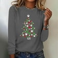 thumbnail image 2 of Sweatshirts for Women Plus Size Christmas Crew Neck Pullover Tops Casual Loose Graphic Long Sleeve Shirt (Gray XL), 2 of 4