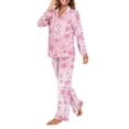 thumbnail image 2 of SCRAWLGOD Cherry Blossom Pjs Womens Sets Long Sleeve Button Down Pajamas with Pockets Size XL V-Neck 2 Piece Pj Set for Women Breathable Woman Nightwear, 2 of 7