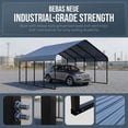 thumbnail image 3 of 10x15 FT Heavy Duty Metal Carport - Galvanized Steel Frame & Roof, All-Weather & Snow Load Protection for Cars, SUVs, Trucks, RVs, Boats, UV Resistant, Rust-Resistant, Snow-Resistant Portable Shelter, 3 of 5