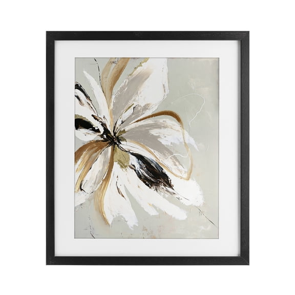Expressive Cornelia Flower Black Framed Print Under Glass, design by Design Fabrikken
