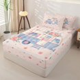 thumbnail image 3 of Homewish Pink Floral RV Car Zipper Twin Comforter Sets with Fitted Sheet and 2 Pillowcases, Blossoms Flower Zipper Bedding Set for Women, Pink Reversible, 4-Piece, 3 of 6