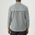thumbnail image 5 of Mens Lightweight Jacket Casual Outdoor Windbreaker Stand Collar Jacket Sport Hiking Running with Pockets Gray L, 5 of 6