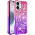 thumbnail image 3 of Case for iPhone 16 Case Girls Women,Liquid Glitter Shockproof Back Cover Soft TPU Bumper Silicone Slim Protective Cover for iPhone 16 6.1 inch Gradient Pink, 3 of 6