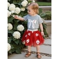 thumbnail image 6 of BemeyourBBs Kids Toddler Baby Girl Baseball Outfit Infant Baby Girls Summer Clothes Cute Bowknot Embroidery Short Sleeve T Shirt Tops Tulle Tutu Skirt Set 2Pcs Toddler Baby Girl Summer Outfit, 6 of 9