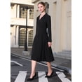 thumbnail image 3 of DARING DIVA Wrap A-Line Pleated Midi Long Sleev Dress XL Black, 3 of 6